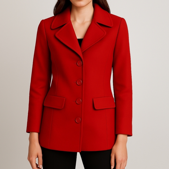 Sue Brett Unlined Car Coat Jacket Red 14 - Picture 1 of 15
